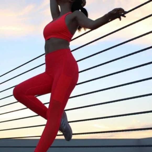 Fabletics On-the-Go High-Waisted Capri in Pop Coral - Picture 12 of 12